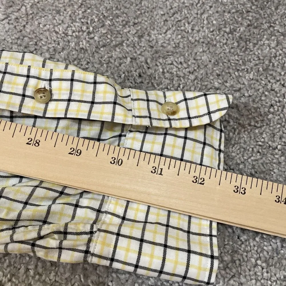 Polo Ralph Lauren Button Up Shirt Mens Extra Large Plaid 100%‎ Cotton Yellow
